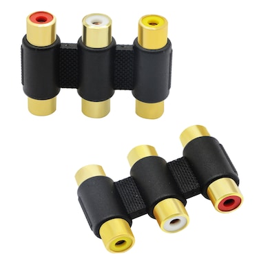 zdyCGTime (2pack-3-RCA Jacks to 3-RCA Jacks Coupler,Female to Female 3-RCA Adapter White/Red/Yellow (3 RCA)