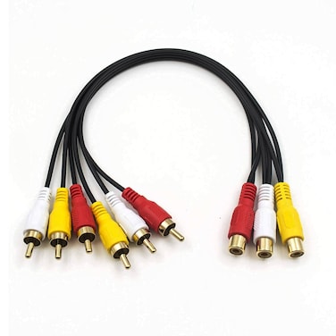 RCA Splitter Cable, AV Cable Splitter 3 RCA Female Jack to 6 RCA Male Plug RCA Y Splitter Extension Audio/Video AV Adapter Cable