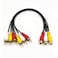 RCA Splitter Cable, AV Cable Splitter 3 RCA Female Jack to 6 RCA Male Plug RCA Y Splitter Extension Audio/Video AV Adapter Cable