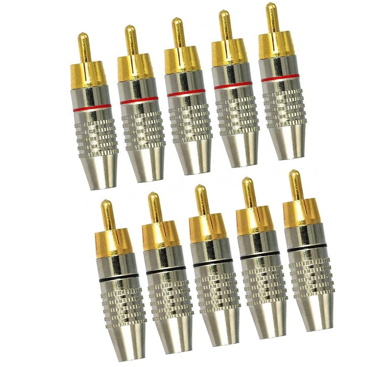jing Jing Rca Plugs Solderless Coax Audio Video Jack Adapter Wire Cable Connector rca