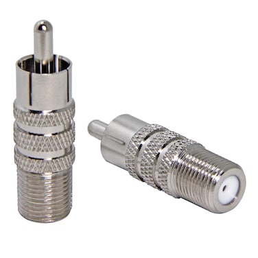 Coax to RCA Adapter, 2 Pack F Female to RCA Male Convertor, Coaxial Cable Connector for Subwoofer, Receiver, Game Console, TV, Monitor