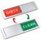Dishwasher Magnet Clean Dirty Sign Shutter Sliding Indicator Non-Scratch/Easy to Read &amp;amp; Slide with Adhesive Stickers Decorative for Home Kitchen Organization/Dishes/Fridge 7x2 inch (Silver)