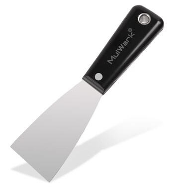 MulWark 2 Flex Nylon Handle Putty Knife, Small Putty Knife Scraper Tool for Wood, Stainless Steel Paint Scraper with Hammer End, for Drywall Spackle, Taping, Scraping Paint, Decals, and Wallpape