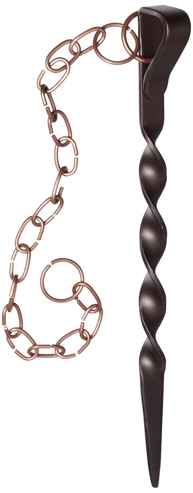 Monarch Rain Chains 15006, Brown/Copper Powder Coated Iron Rain Chain Anchoring Stake, Bro