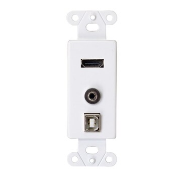 C2G 41013 Composite Video and RCA Stereo Audio Pass Through Single Gang Wall Plate, Brushed Aluminum