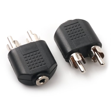 NANYI RCA Male to 2 RCA Male Audio Heads, RCA M One-Two RCA M Stereo Interconnect Audio Adapter, 2Pack (RCA M-2xRCA M)