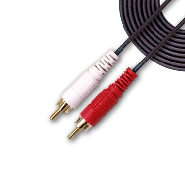 SatelliteSale 2 Male to 2 Male RCA Audio Stereo Composite Cable Universal Wire PVC Black Cord 100 feet