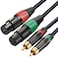 JOMLEY XLR to RCA Cable, Heavy Duty Dual XLR Female to Dual RCA Male Patch Cord HiFi Stereo Audio Connection Interconnect Lead - 3.3ft