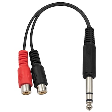 MTUERANC 1/4 to RCA Splitter Adapter, 6.35mm (1/4 inch) TRS Stereo Jack Male to 2 Dual RCA Female Y Splitter Audio Cable, 8 Inch (6.35 M to 2RCA FM)