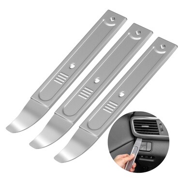 YAORIK 4140 Pry Tool, Sheet Metal Pry Bar for Panels and Trim, Auto Trim Remove Pry Tool 22 Ga, Pocket Mini Pry Tool Remove Auto Trim, Door Panel, Interior and Exterior Parts,3 Pack