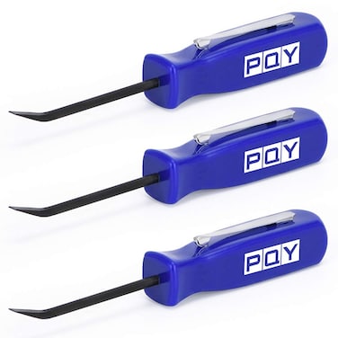 PQY Mini Pocket Pry Bar with Pocket Clip 4.5" Length 3pcs (Blue)