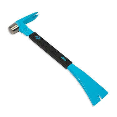 OX Tools 10" Molding Bar Cats Paw Nail Puller Tool with Wide Chisel Blade - Non-Slip Grip Multi-Purpose Beveled Claw with Hammer Head - Multi-use Mini Pry Bar for Trim and Nail Removal OX-P083110