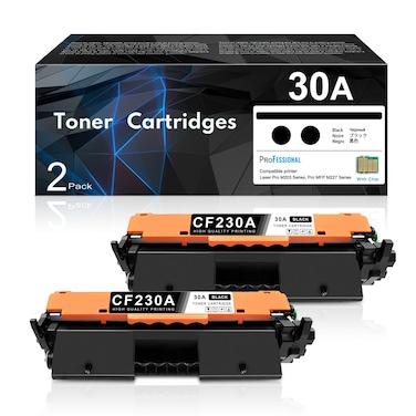 30A Black Toner Cartridge CF230A 2-Pack   CF230A-2PK 30A Black Ink Replacement for HP 30A Toner CF230AD Remanufactured Compatible with Laser Pro MFP M227fdn, M227fdw Printer Ink   CF230A Two Pack