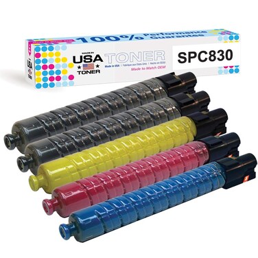 MADE IN USA TONER Compatible Replacement for Ricoh SP C830dn, SP C831dn, 821117, 821181, 821118, 821182, 821119, 821183, 821120, 821184 (Black, Cyan, Magenta, Yellow, 4 ctgs)