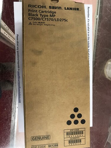 Ricoh Black Toner Cartridge, 36000 Yield (841288)