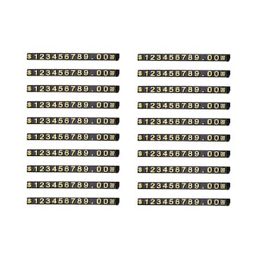 Mollytek 20 Sets Price Display Cube Adjustable Price Tag for Jewelry Price Display Counter Stand Number Letter Dollar Price Block Kit for Retail Shop (Golden, S)