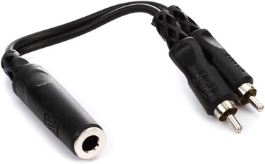 Hosa YPR-131 1/4" TSF to Dual RCA Y Cable Black