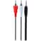 GE Audio Y Adapter Cable, 6 Feet, 3.5mm Male to RCA Male, Works with All Brands, Smart Phones, Stereo, Computer, Black, 33568