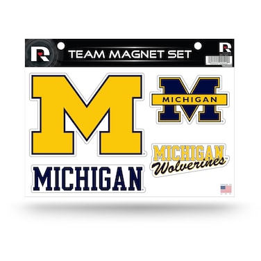 Rico Industries NCAA Michigan Wolverines Die Cut Team Magnet Set Sheet, 8.5 x 11-inches