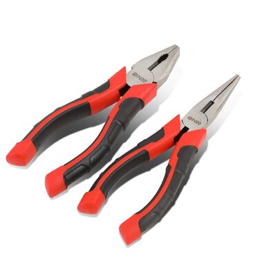DNA Motoring TOOLS-00058 2 Piece Pliers Set &acirc;&euro;&ldquo; 6-1/2 inch Hand Tools w/Durable Jaws, Milled Teeth, Hot-Riveted Joint