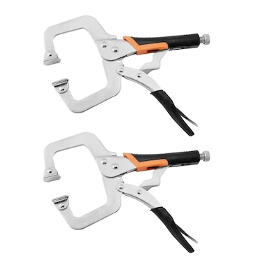 11-Inch C-Clamp Locking Pliers,Heavy Duty Vise Grip Locking Pliers With Swivel Tips for Woodworking,Welding,Home(2 Pack)