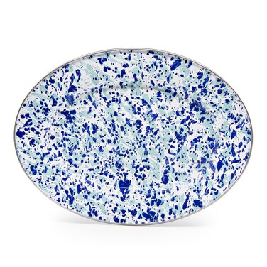 Golden Rabbit Enamelware - 12 x 16 Oval Platter (Ocean)