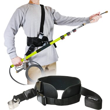 Backyard Accessories Pressure Washer Wand Belt, Telescoping Washer Support Harness with Sling Strap, Ideal for Pressure Washer Extension Wand 24 feet, Works with General Pump, BE, MTM (Black)