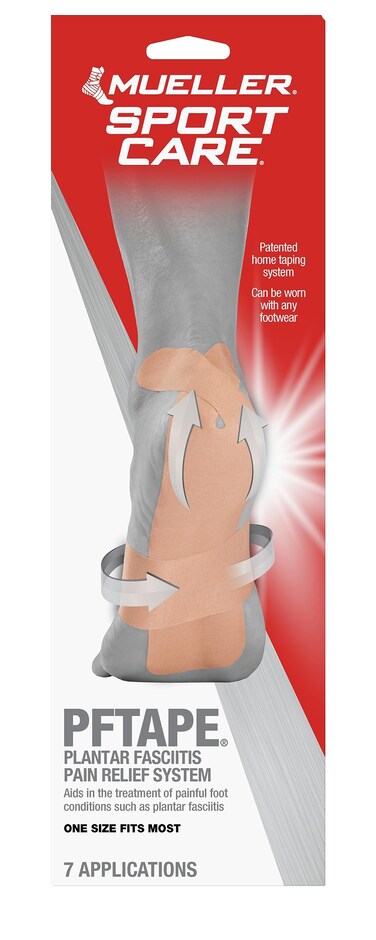 MUELLER Sports Medicine PFTape, Plantar Fasciitis Pain Relief Athletic Tape, Therapeutic Support for the Foot, Disposable, Latex Free, One-Time Use Bandages