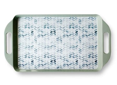 Bowla Melamine Rectangular Serving Tray with Handles (Greenplants)