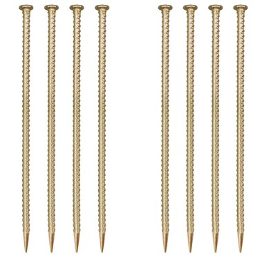 MAOMBO 16 Inch Rebar Stakes (8 Pack)- 0.5 Inch Diameter Galvanized Steel Ground Anchors - Heavy Duty Plant Support Garden Stake for Speed Bump, Wheel Stop, Tent Stakes Metal Rebar Support