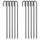 AAGUT 36 Inches 10 Pack J Hook Rebar Stakes Heavy Duty Tent Stakes with Chisel Point End, Steel Ground Anchors Metal Garden Stakes Chain Link Fence Stakes Black Coated