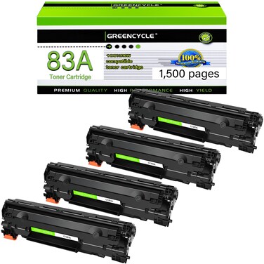 greencycle Compatible Toner Cartridge Replacement for HP 83A CF283A Work with Laserjet Pro MFP M201dw M225dw M127fw M125nw M127fn Printer (Black,4-Pack)