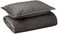 Tribeca Living Velvet Twin Quilt Set, Two-Piece Box Stitch Bedding Set Includes One Oversized Quilt &amp; One Sham Pillowcase, 260GSM Super Soft Velvet, Florence/Smoke Grey