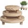 3 Pcs Wood Plant Stand Indoor Outdoor, Wooden Stool Display Stand 6/8/10" Round Riser Flower Pot Holder Small Planter Tray Modern Potter Decorative for Garden Desktop Home Table Counter Room, Natural
