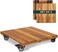 2pack Wood Plant Caddy With Wheels Heavy Duty, 264 Lbs Capacity, 12 Inch Acacia Hardwood Plant Dolly, Plant Stand with 360&Acirc;&deg; Lockable Wheels for Plant Pots, Heavy Objects Hauling - Natural Wood