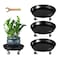 3 Packs Metal Plant Caddy with Wheels 13" Rolling Plant Stand Heavy Duty Plant Dolly with Casters for Indoor and Outdoor Large Planter Casters Potted Plant Mover,Black