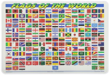 Painless Learning Flags of The World Placemat, Large