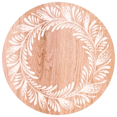 Floral Wood Round Paper Placemats Disposable, Disposable Placemats for Dining Table, Paper Chargers, Wood Placemats, 14", 100PCS, Parties, Weddings, Thanksgiving, Valentines Day Placemats