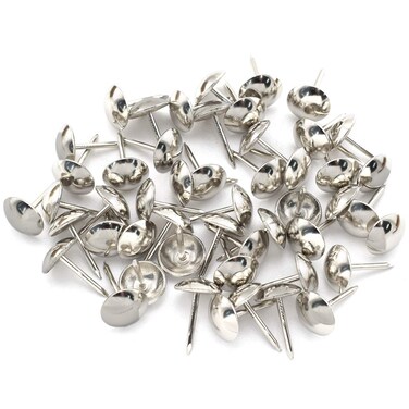 Antique Upholstery Tacks, OZXNO 50 PCS Furniture Decorative Pushpins 7/16" Round Head Thumb Upholstery Nails for Cork Board Message Board Photo Walls - Bronze