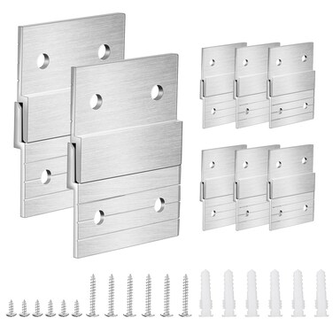 16 Pcs 2 Inch French Cleat Hanger Heavy Duty Metal Picture Hangering Photo Shelf Art Frames Hangerwall Hanging Hardware Z Bar for Hanger Mirror (Metal)