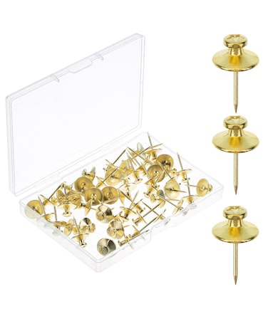 Mr. Pen- Double Headed Picture Hanging Nails, 50 Pack, Gold, Picture Nails, Tacks for Wall Hangings, Wall Pins for Hanging, Wall Nails for Hanging, Thumb Tacks for Wall Hanging, Picture Hangers