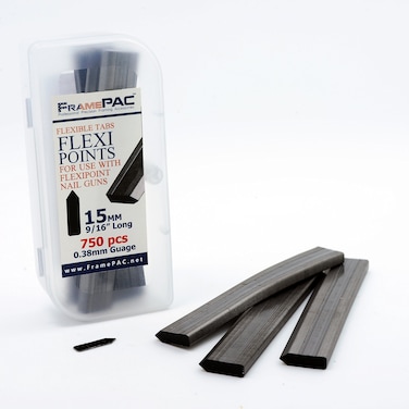 FramePac Flexipoint for Picture Frames Point Driver 15mm (9/16 inch) [Pack of 750] - (AKA Point Drivers for Picture framing, Compatible with Dual Drive Point Driver, Glazing Points)