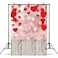 WOLADA 5x7FT Valentine's Backdrop for Photography Valentine's Day Backdrop Rustic Wood Red Love Heart Backdrop Romantic Love Theme Backdrop Engagement Wedding Party Decoration Photo Backdrop 10870