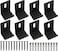Metal Mirror Clips Wide Channel Mirror Holder Clips Heavy Mirror for Frameless Mirror Clips Wall Mounting Hanger for Mirror Tile Picture Frame Mirror Hanging Hardware Kit (Black, 3/4 Inch)
