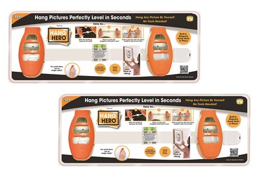(2) Pack - Hang Hero - All in One Picture Hanging System! Measures, Levels and Inserts Nails at Perfect Depth and Angle. Incl (2) Hang Hero Units and (50) #17 Brad Nails!