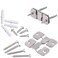 Furniture Flush Mount Bracket, Headboard Wall Mount Hardware, Large Picture and Mural Painting Hangers, Mirror Clips, Stainless Steel Mount Brackets Connectors 2 Sets (Small)