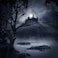 Laeacco Haunted Castle Backdrop 6x6ft Vinyl Photography Background Night Scenery Halloween Spider Web Cropw Full Moon Enchanted Forest Childrem Kids Photos Video Studio Props