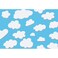 Laeacco 10x6.5ft Cartoon Blue Sky White Clouds Background Cute Clouds Kids Birthday Party Background Newborn Baby Shower Dessert Table Banner Boy Baby Shower Party Decoration Children Photo Studio