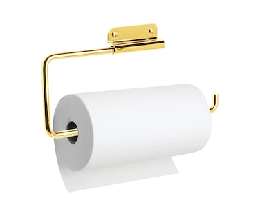 ARSUK Paper Towel Holder, Kitchen Towel Holder Under Cabinet Wall Mounted Stainless Steel 11.4 x 0.29 x 4.7 in (Brass)