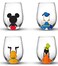JoyJolt Disney Mickey Mouse Joy O Joy Stemless Wine Glasses. Set of 4 Wine Glass Drinking Glasses. Joyful Gifts and Xmas Disney Stuff. 15oz Disney Wine Glass Mickey Mouse Cup Set.
